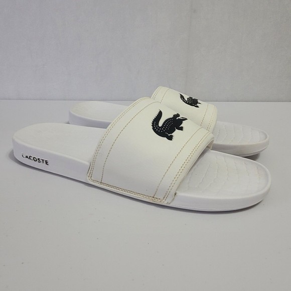 Lacoste Croco Slide Sandals Men’s Size 14 White Black main image 16
